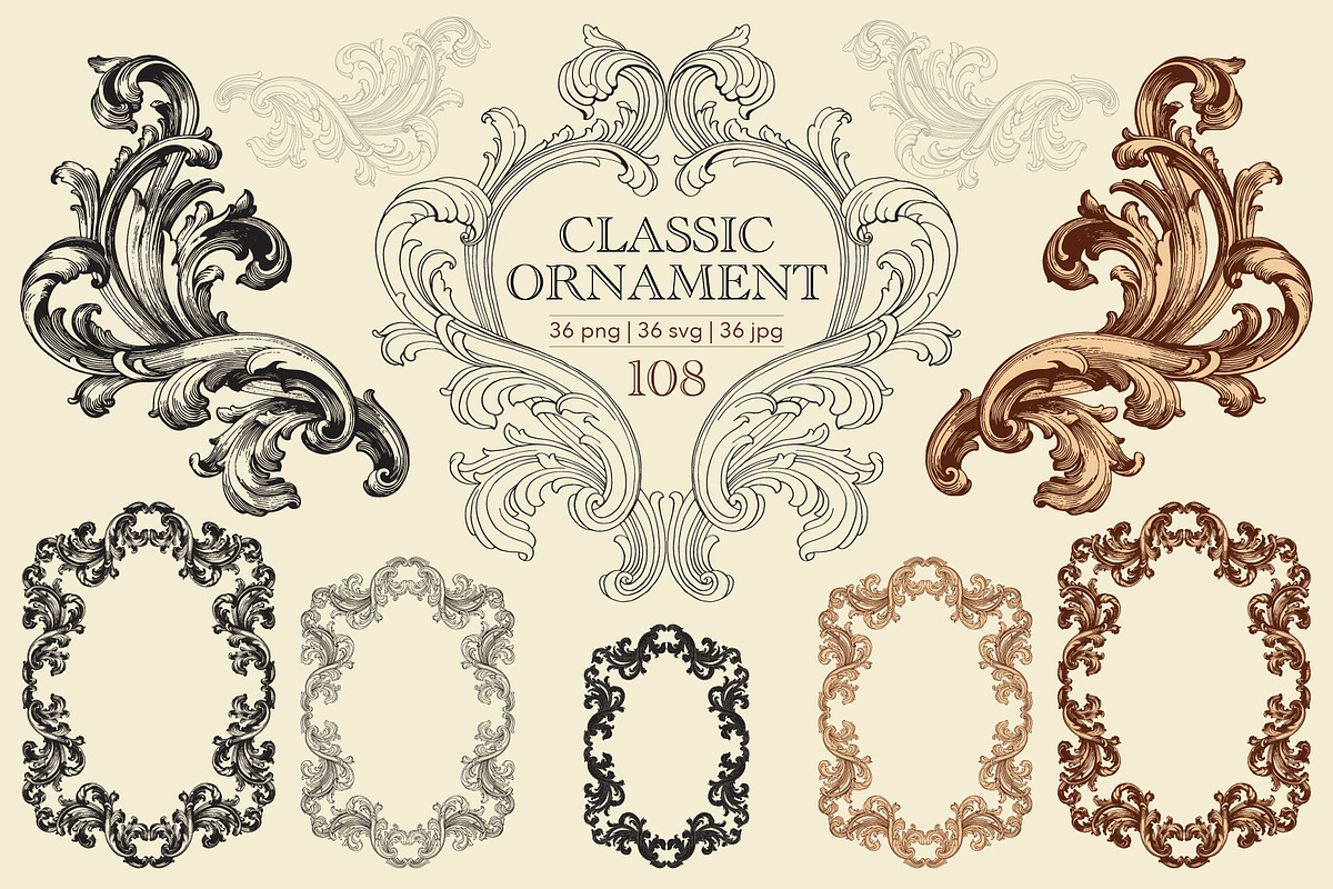 Ornamental frame and border classic, a Decorative Illustration by Samira (Photo 1 of 7)