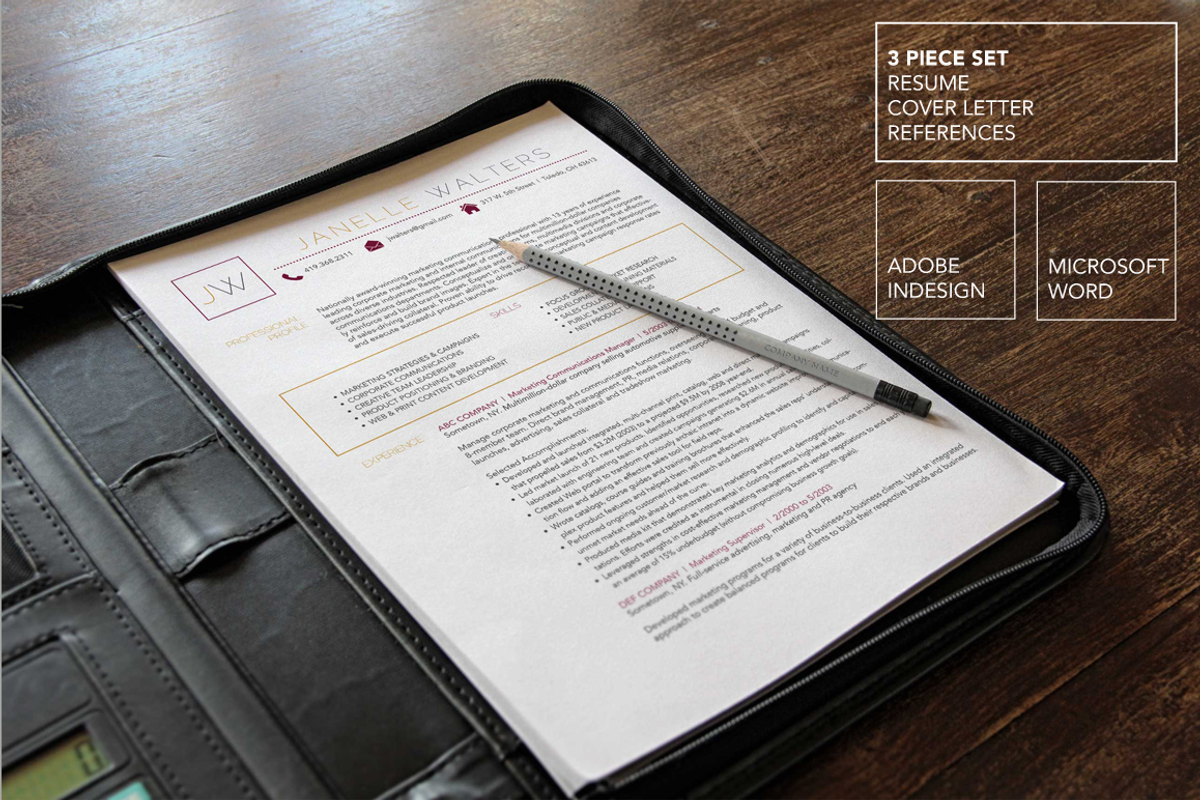 4 Piece Resume Package - Marketing, a Resume Template by Scribbled Napkin Design (Photo 1 of 5)