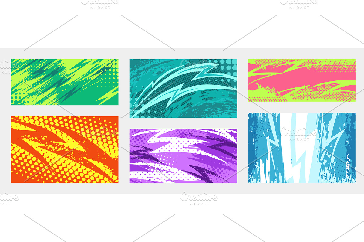 Grunge thunderbolt backgrounds, an Illustration by winwin.art