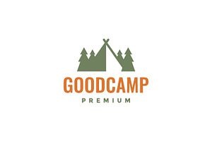 Pine Forest Tree Camp Tent Logo