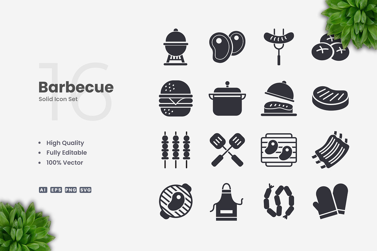 Barbecue Solid Icons