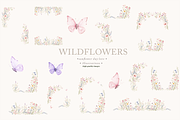 Pink Wildflowers Butterflies Clipart, a Seasonal Illustration by Sunflower Day Love (Thumbnail 3 of 4)