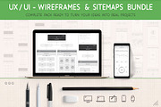Wireframes and Sitemaps Bundle, a Wireframe Template by Sargatal (Thumbnail 1 of 17)
