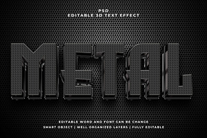 Metal 3d Editable Text Effect Style