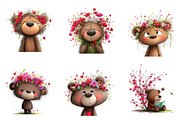 Whimsical Spring Teddy Bear Clipart, an Illustration by CreationArt (Thumbnail 7 of 7)
