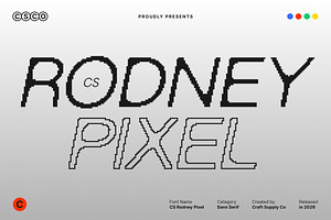 CS Rodney Pixel, a Sans Serif Font by Craft Supply Co.