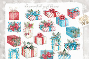 Watercolor Christmas clip art set, an Illustration by WonderWonder (Thumbnail 8 of 21)