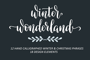 Winter season hand lettering bundle