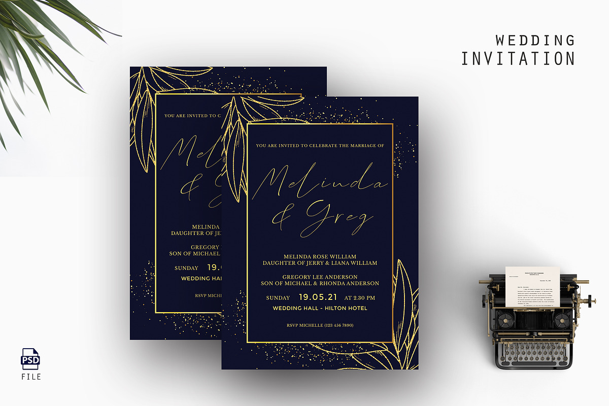 Melinda Celebrate Wedding Invitation, an Invitation Template by AQR Studio