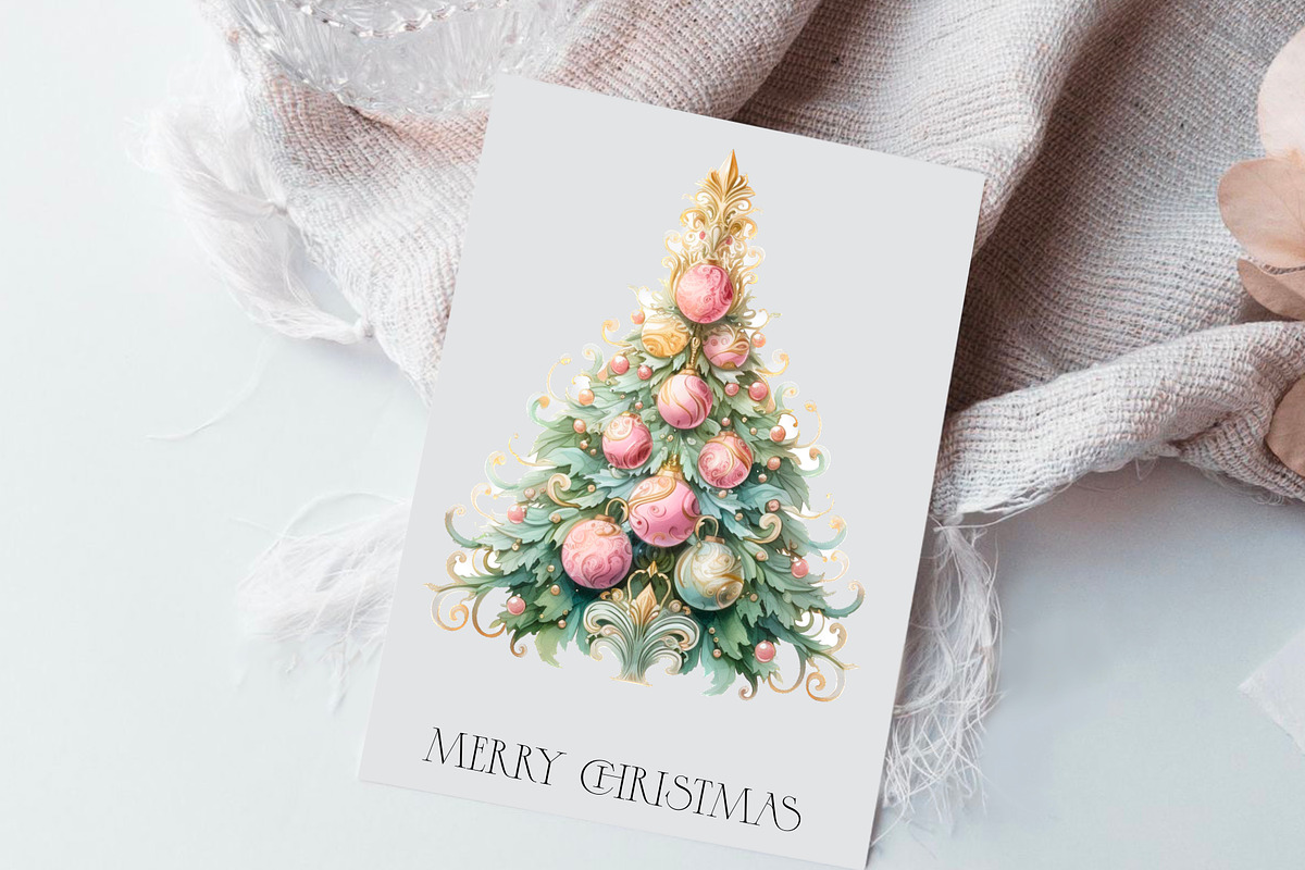 Victorian Christmas tree, clipart, a Decorative Illustration by Hello My Print (Photo 3 of 10)
