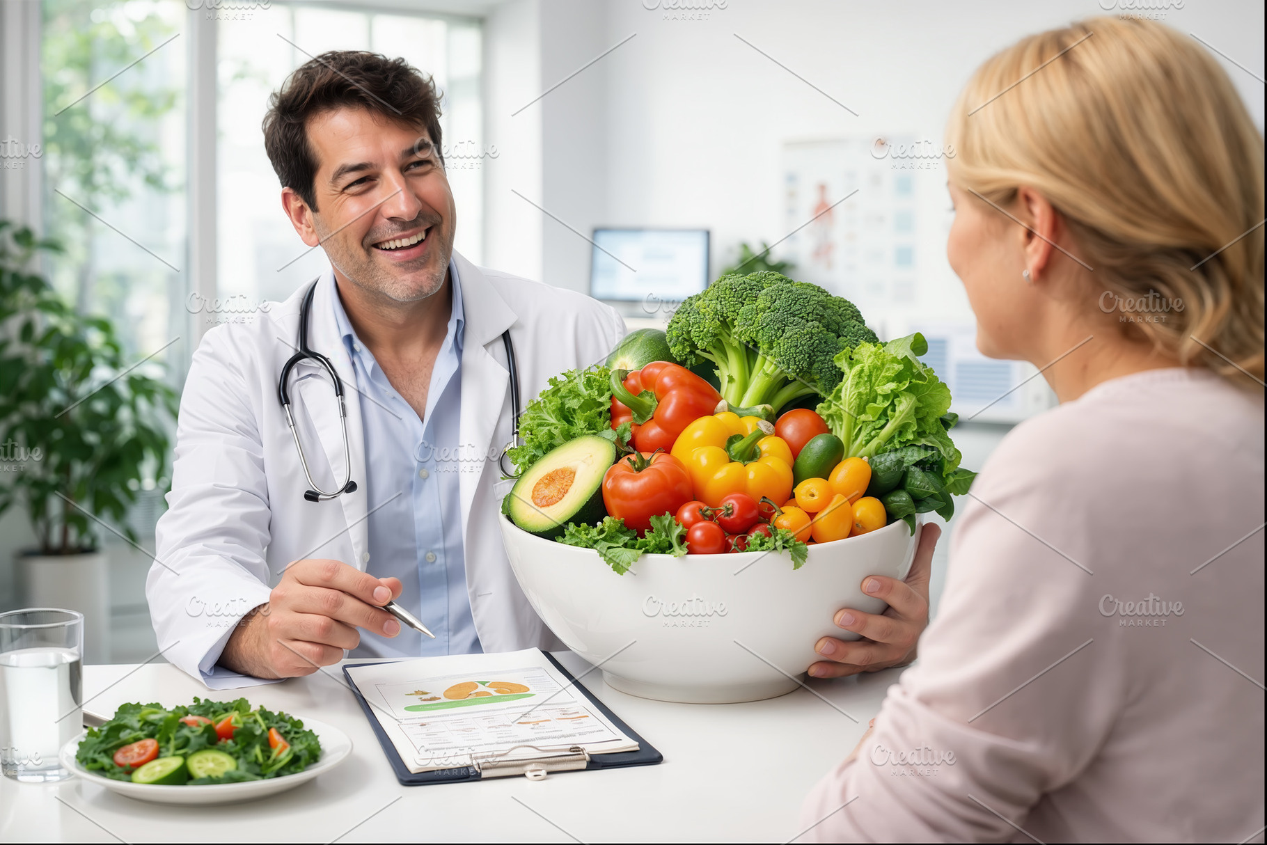 Nutritionist advising patient on hea, a Health & Medical Photo by angellodeco