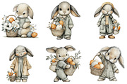 Easter Rabbit Basket Clipart, an Illustration by CraftArtStudio (Thumbnail 6 of 6)