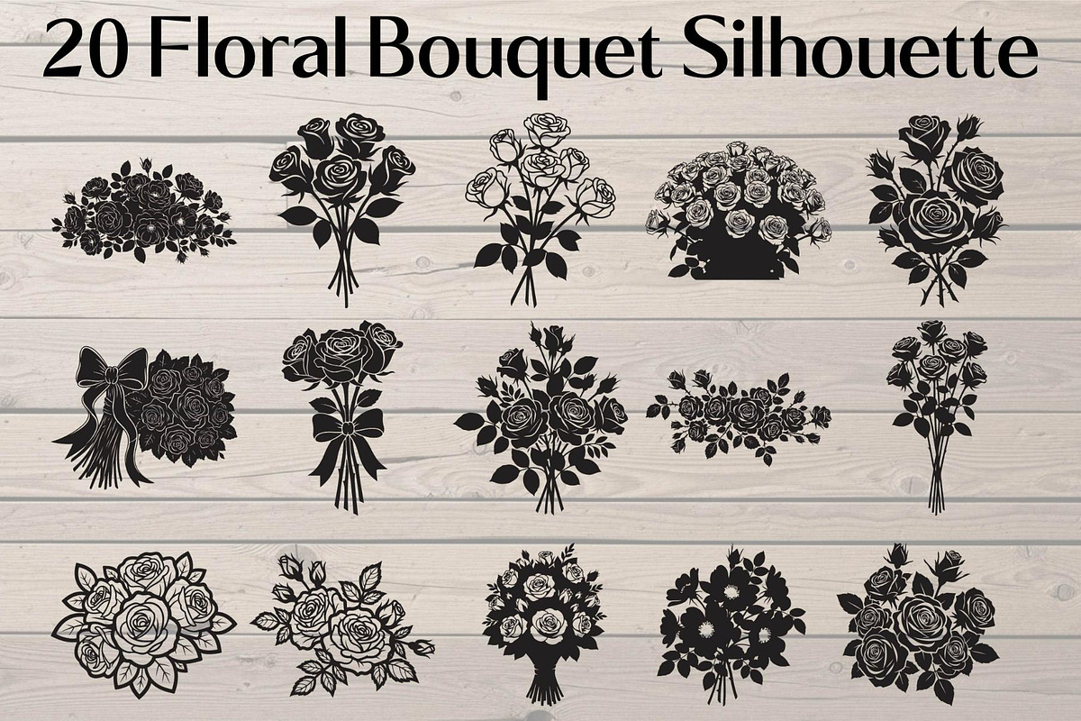 Floral Bouquet Silhouette, an Object Graphic by Creativeshirt (Photo 1 of 20)