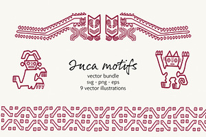 Inca Motifs Vector Bundle, an Illustration by Little Gremlin