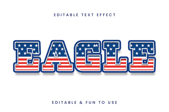 USA Flag Retro Bold Text Effect preview 3