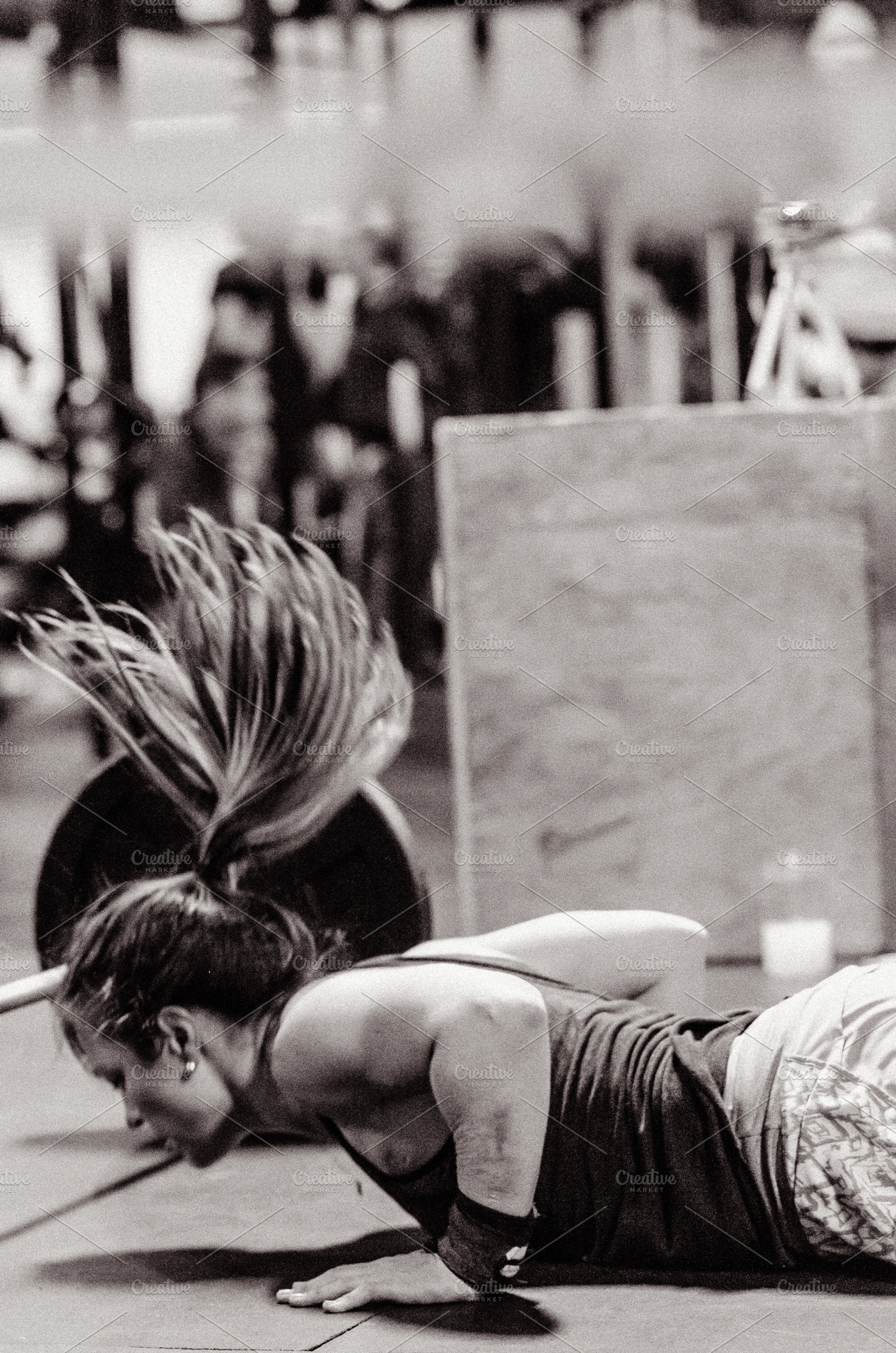 Crossfit Workout Black White 9 Featuring Crossfit Burpee And Motion