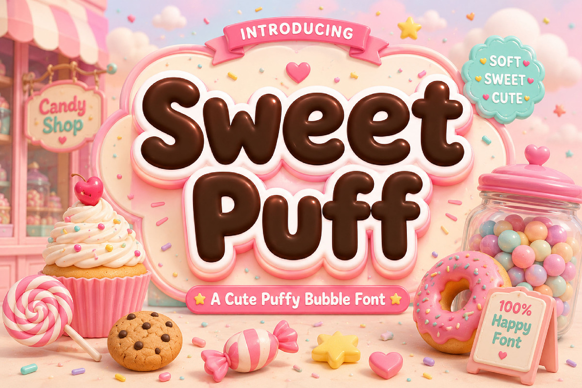Sweet Puff, a Slab Serif Font by Wow Magic (Photo 8 of 10)