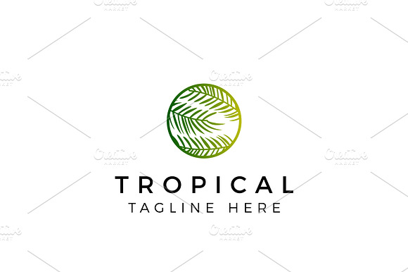 Tropical Resort And Emblem Logo preview 2