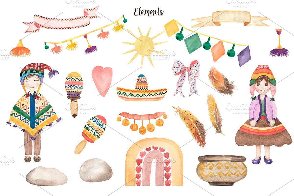 Watercolor Mexican Llamas & Cacti, an Animal Illustration by MayaNavits (Photo 3 of 12)