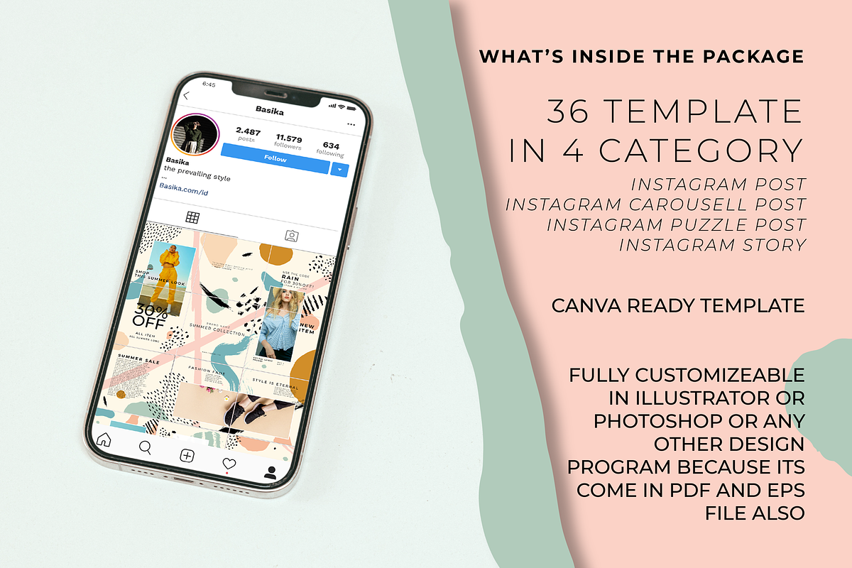 BASIKA Instagram post template, a Social Media Template by Storyteller Imagery (Photo 2 of 9)