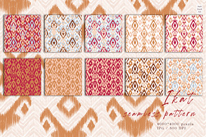 Ikat Seamless Pattern Collection.