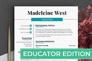 Educator RESUME Template Teacher CV, a Resume Template by LevelUpResume (Thumbnail 1 of 5)