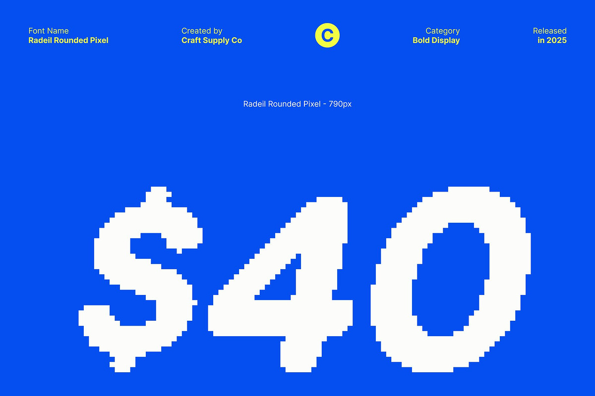Radeil Rounded Pixel, a Sans Serif Font by Craft Supply Co. (Photo 3 of 8)