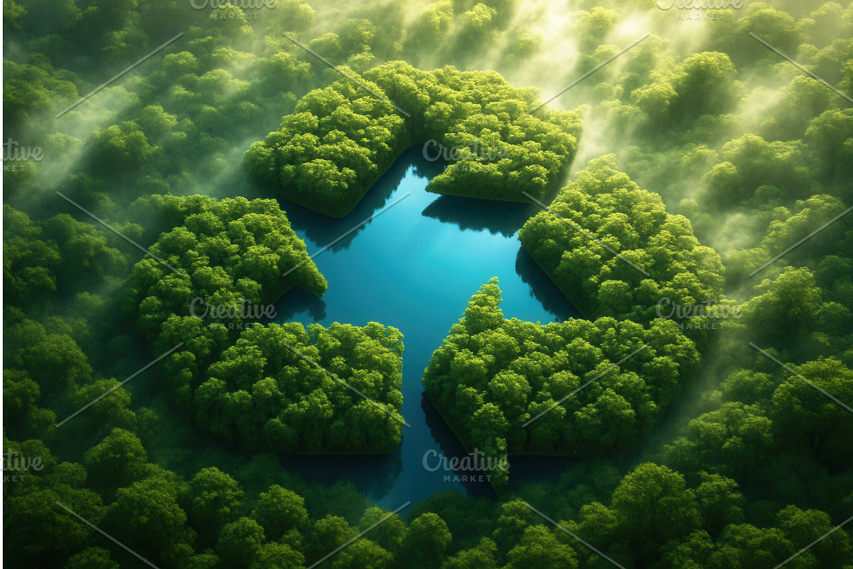 Aerial view of a lush green forest, an Animal Illustration by Sergey Kotenev