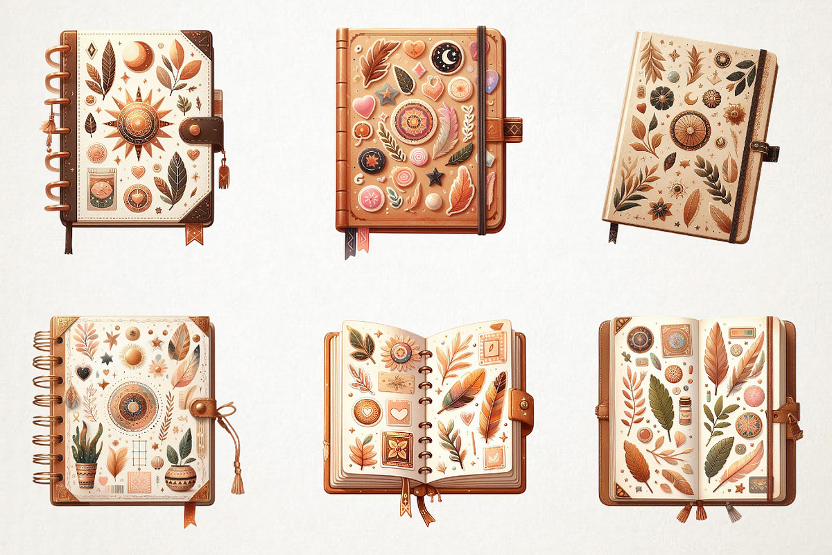 Boho Notebook PNG, Back To School, an Illustration by RobertsArt (Photo 3 of 7)