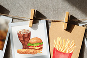 Fast Food Watercolor Clipart Set, a Food Illustration by Sunshine Art (Thumbnail 8 of 9)