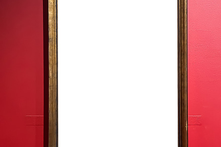 Antique wooden art fair gallery frame on the wall at auction hou, an Arts & Entertainment Photo by Anneleven