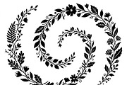 50 Elegant Floral Leaf Spiral Frame, a Decorative Illustration by Amazin_art (Thumbnail 12 of 41)