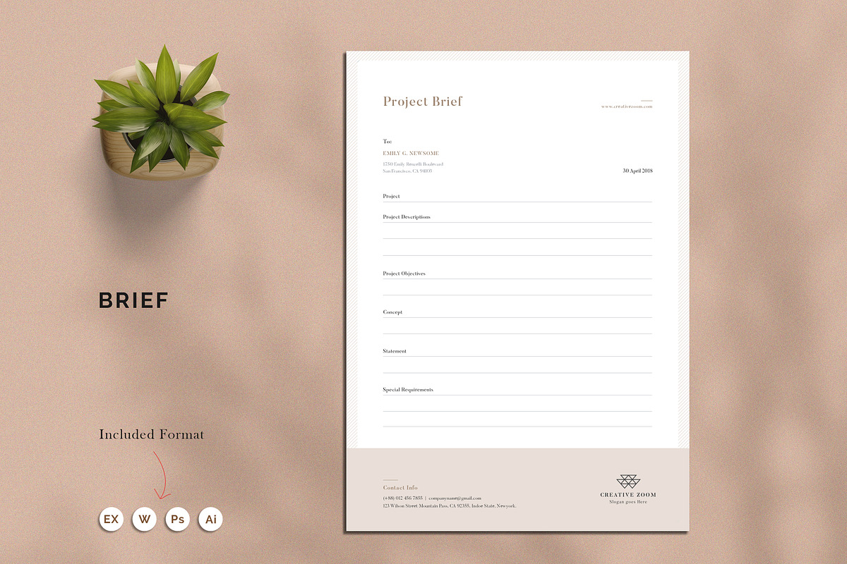 Invoice | Estimate | Letterhead, a Stationery Template by CreativeZoom (Photo 4 of 6)