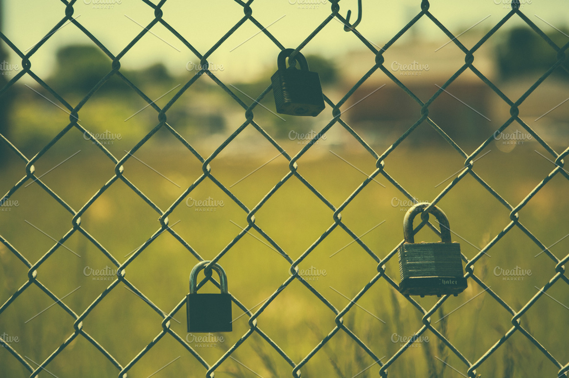 Padlocks On A Fence Stock Photo