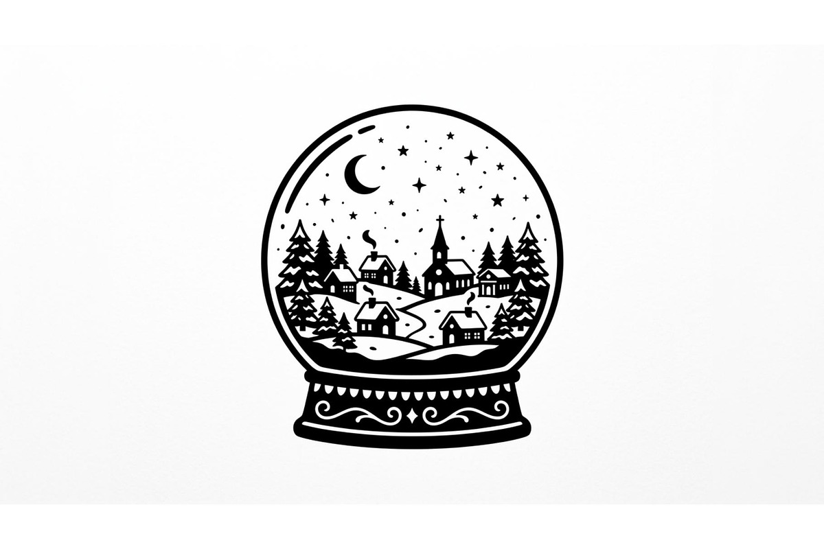 Festive Snow Globe Town Scenes, an Object Graphic by Creativeshirt (Photo 3 of 3)