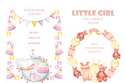 Little girl watercolor set. Nursery, a Person Illustration by SabinaWatercolorArt (Thumbnail 8 of 15)
