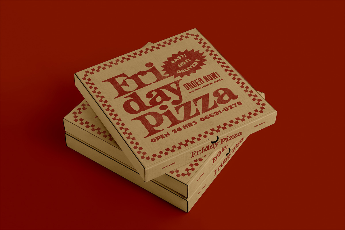 3 Pizza Box Mockup, a Cups & Container Mockup by eezo (Photo 3 of 10)