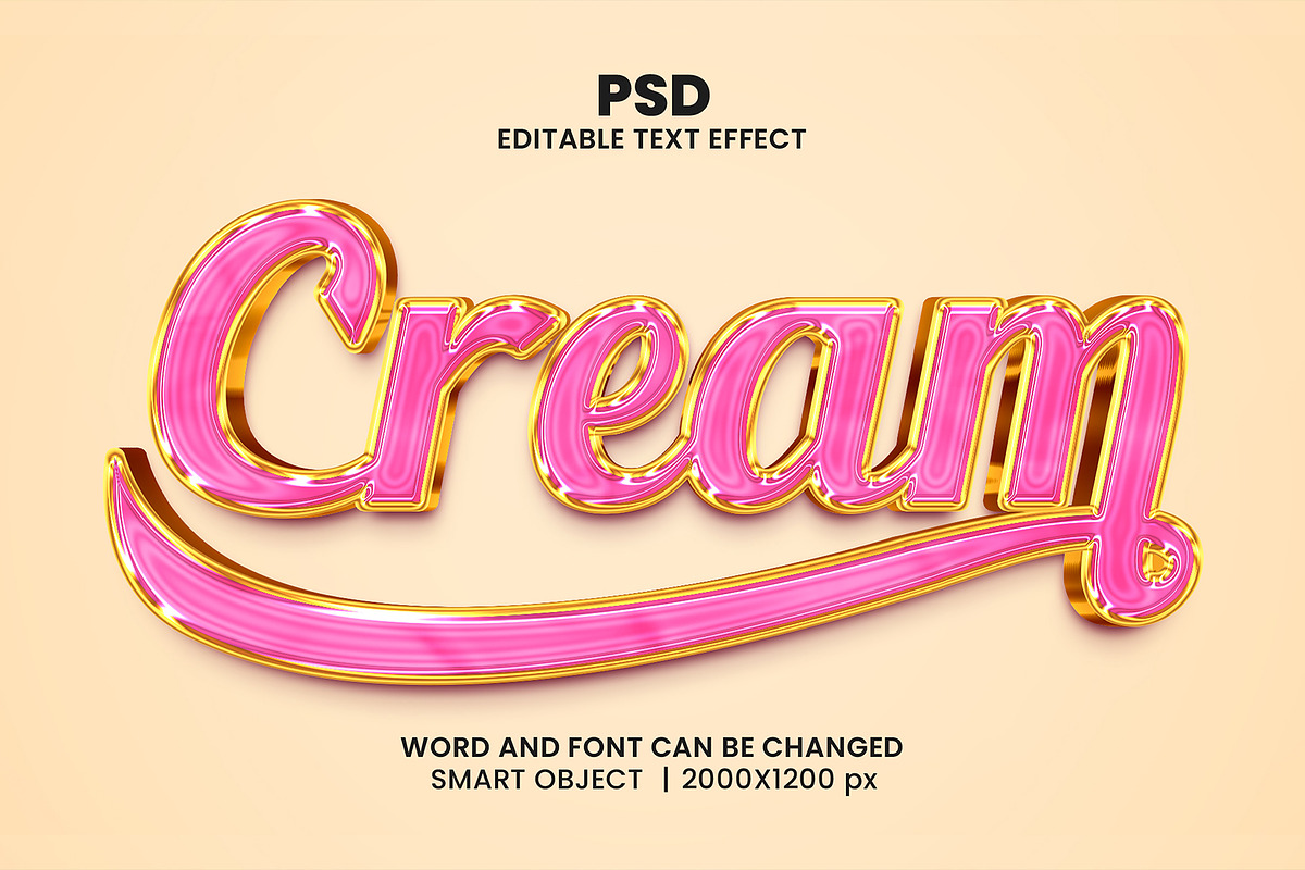 Cream 3d Editable Psd Text Effect, a Layer Style Add-On by bdrobin