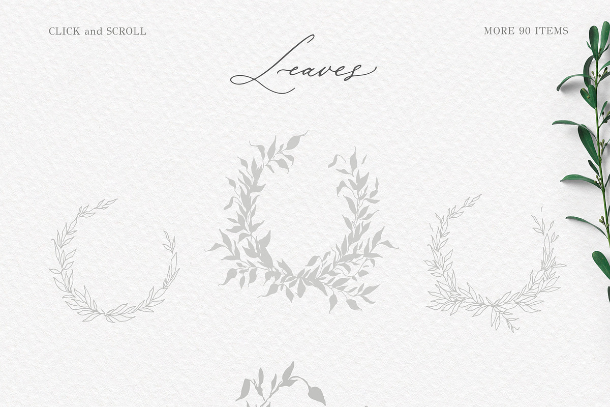 Olive leaves. Laurel frame & wreath, a Decorative Illustration by Summer Nightingale Art (Photo 2 of 15)