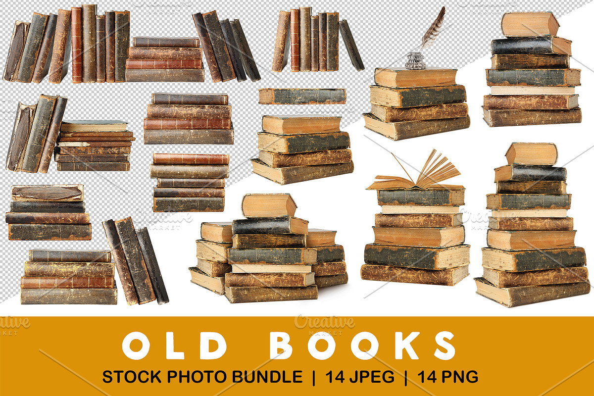 Old books in piles and stacks, an Object Graphic by Fruits+Veggies (Photo 1 of 8)
