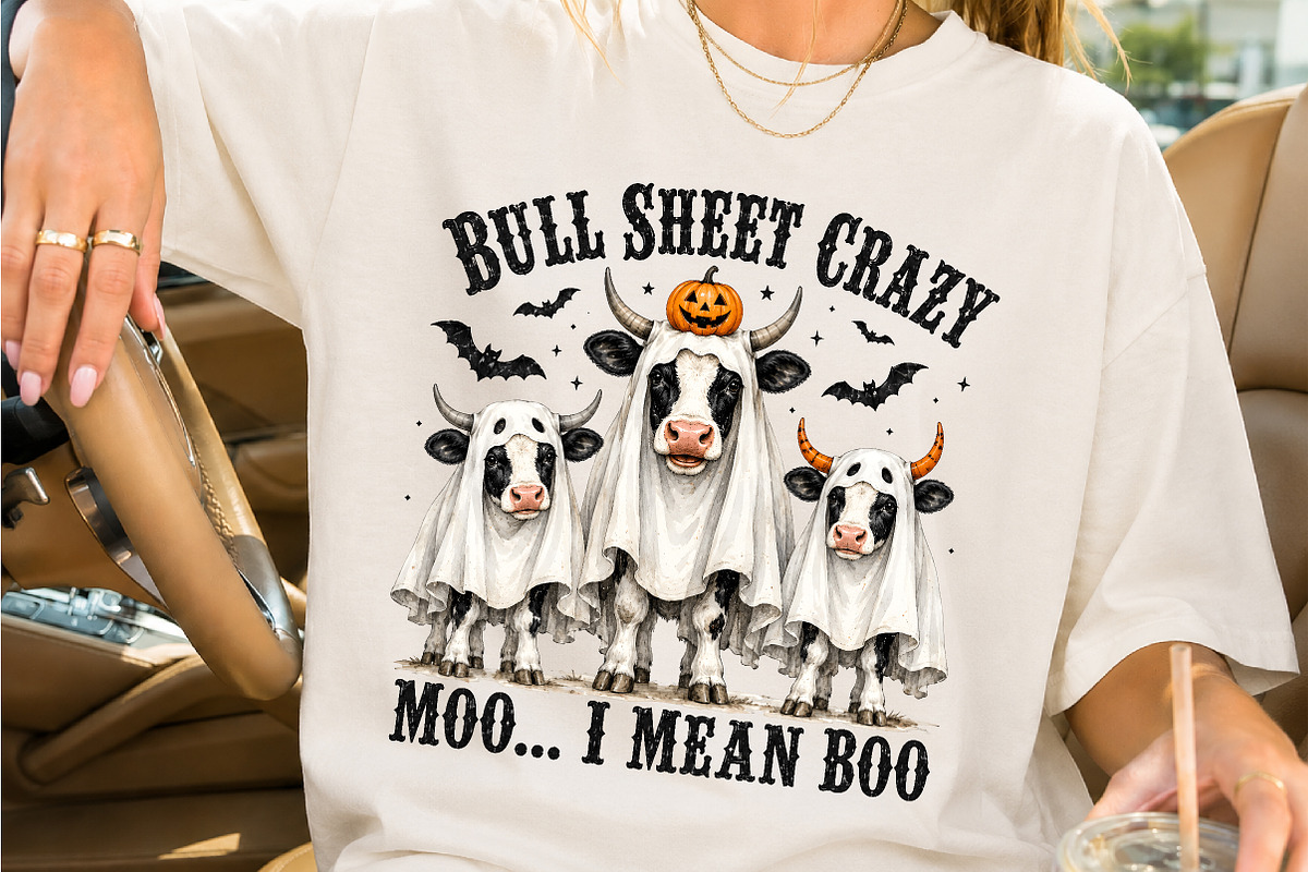 Moo I Mean Boo Halloween Cows Design, a Seasonal Illustration by Creative Art (Photo 2 of 3)