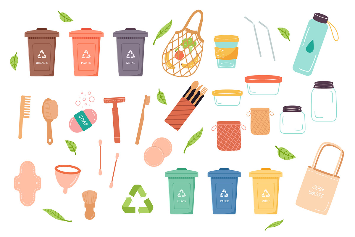 Zero Waste Ecological Illustrations, an Object Illustration by Sabina_Ava (Photo 6 of 7)
