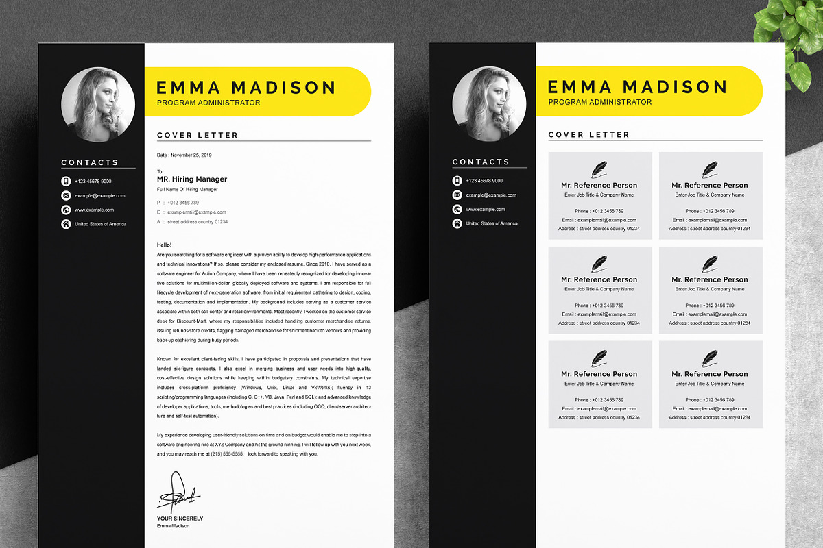 Clean & Modern Resume Template Word, a Resume Template by ResumeInventor