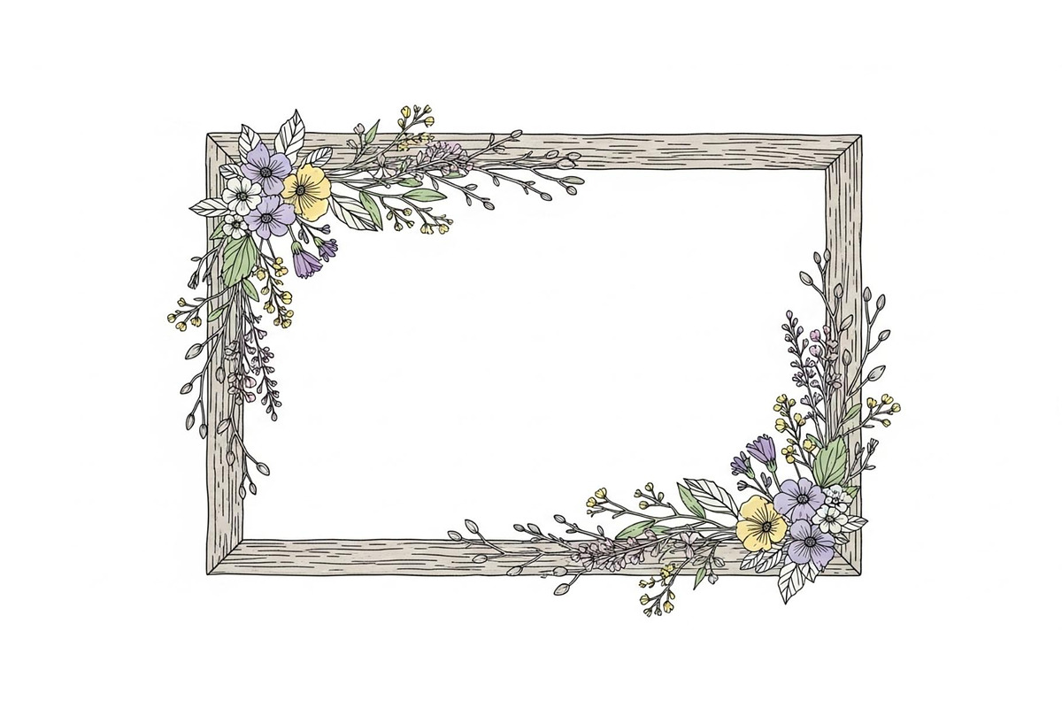 Rustic Floral Frame SVG Bundle, an Illustration by jahid234 (Photo 24 of 31)