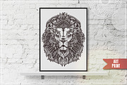 Ornamental Hand Drawn Lion, an Animal Illustration by alexrockheart (Thumbnail 3 of 4)