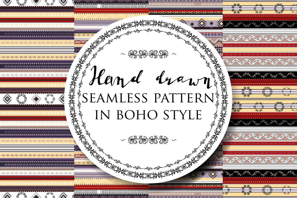 Set of boho patterns, a Pattern Graphic by artabramova (Photo 1 of 9)