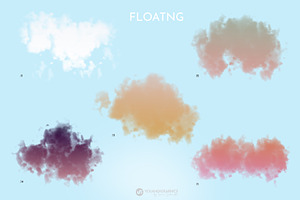 Floating Colorful Clouds PNG/PSD