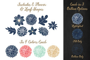 Modern Dahlia Clipart & Vectors