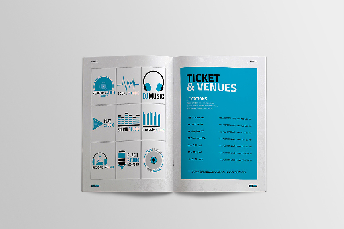 Music Festival Brochure+Ticket, a Brochure Template by SmmrDesign (Photo 16 of 20)