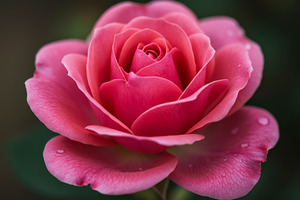 Close-up of a pink rose with water d, a Nature Photo by professorinc